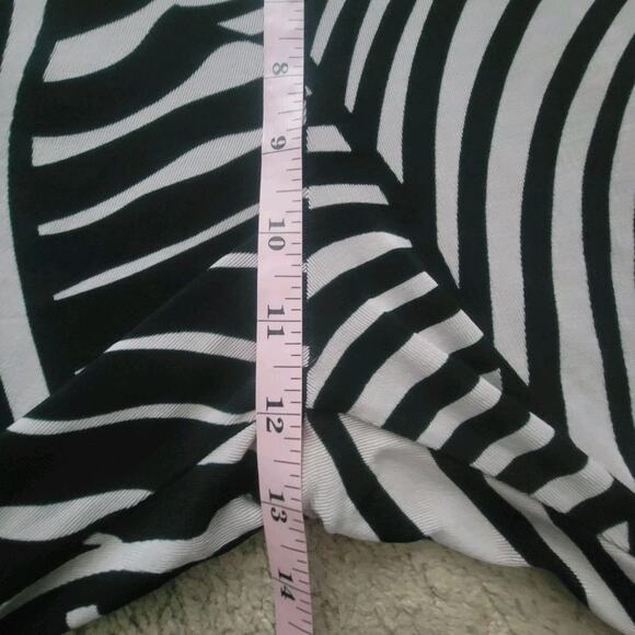 Chicos Travelers Sz 3 Slinky Acetate Pullon Pants Wide Leg Black White - Picture 6 of 11